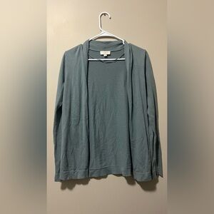 LOFT super soft cardigan teal/gray xs